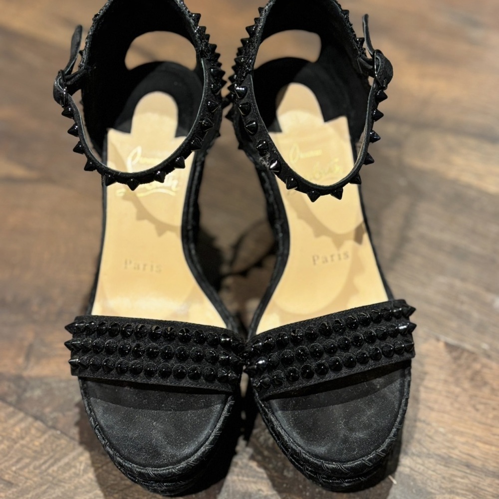 Christian Louboutin Madmonica Spiked Wedges Sz 36